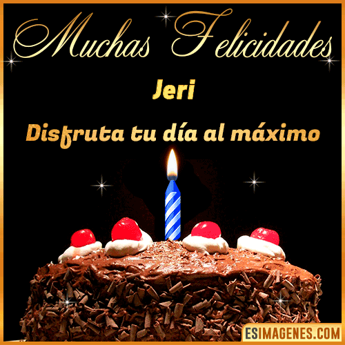 GIF Torta de cumpleaños con Nombre  Jeri