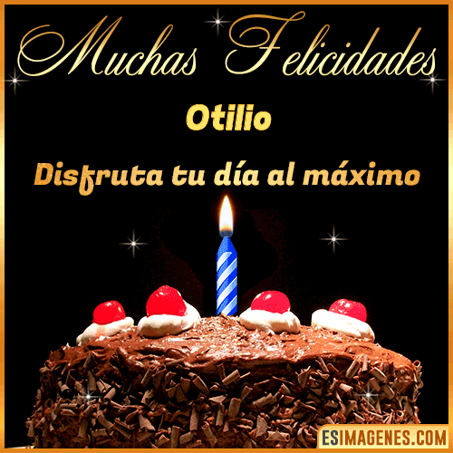 GIF Torta de cumpleaños con Nombre  Otilio