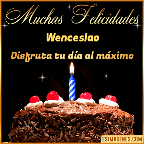 GIF Torta de cumpleaños con Nombre  Wenceslao