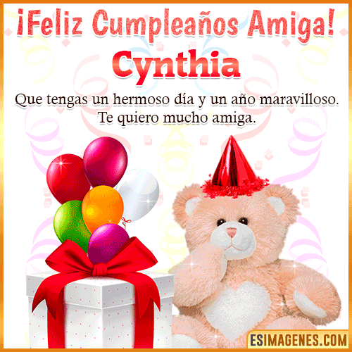 Imagen de Feliz Cumpleaños Amiga  Cynthia