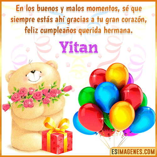 Imagen gif de feliz cumpleaños hermana  Yitan