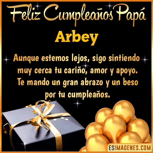 Mensaje de Feliz Cumpleaños para Papá  Arbey
