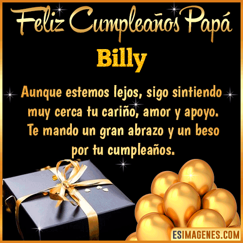 Mensaje de Feliz Cumpleaños para Papá  Billy