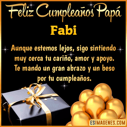 Mensaje de Feliz Cumpleaños para Papá  Fabi