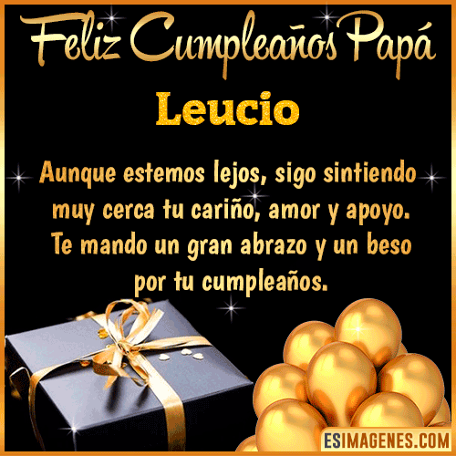 Mensaje de Feliz Cumpleaños para Papá  Leucio