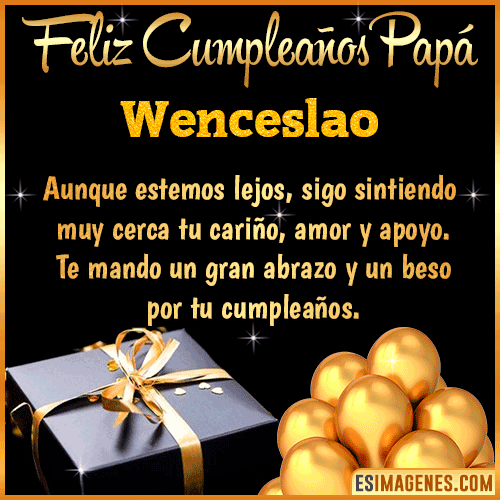 Mensaje de Feliz Cumpleaños para Papá  Wenceslao