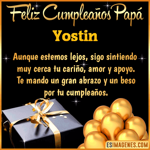 Mensaje de Feliz Cumpleaños para Papá  Yostin