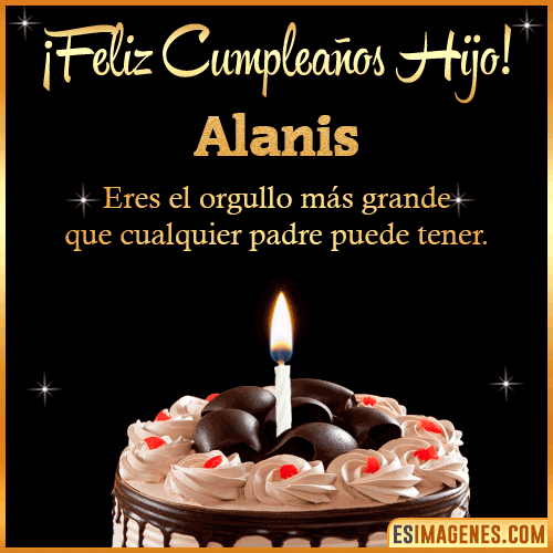 Mensaje feliz Cumpleaños hijo  Alanis