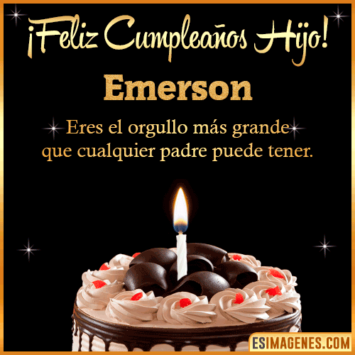 Mensaje feliz Cumpleaños hijo  Emerson