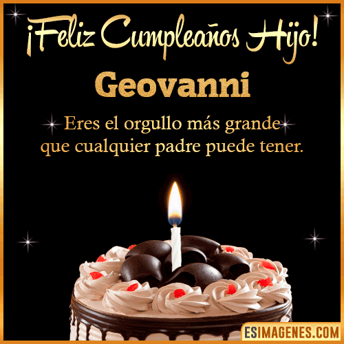 Mensaje feliz Cumpleaños hijo  Geovanni