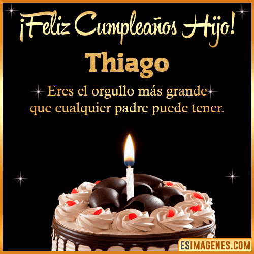 Mensaje feliz Cumpleaños hijo  Thiago