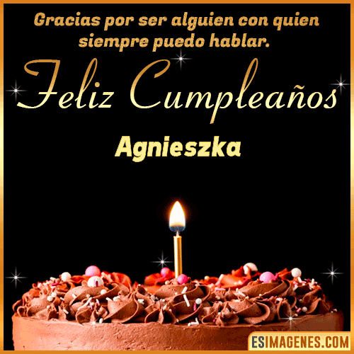 pastel de cumpleaños con Nombre  Agnieszka