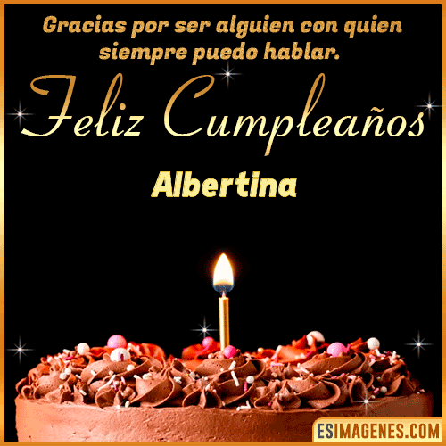 pastel de cumpleaños con Nombre  Albertina