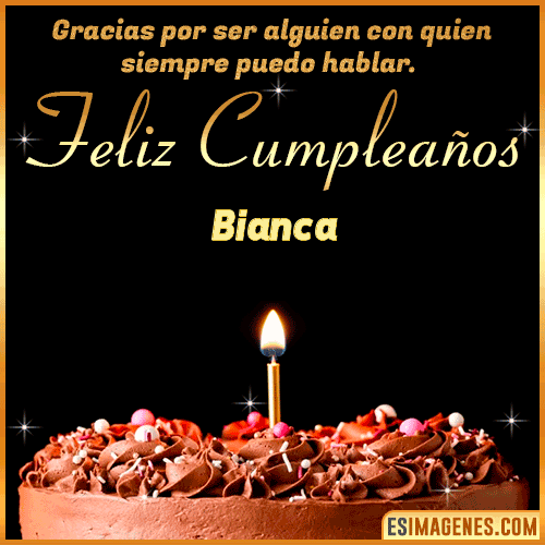 pastel de cumpleaños con Nombre  Bianca