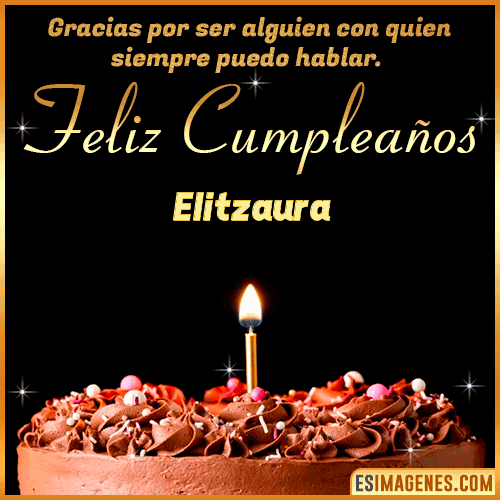 pastel de cumpleaños con Nombre  Elitzaura