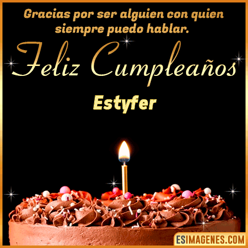 pastel de cumpleaños con Nombre  Estyfer