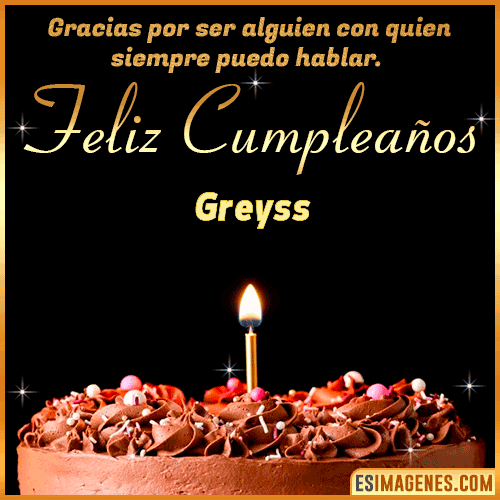 pastel de cumpleaños con Nombre  Greyss