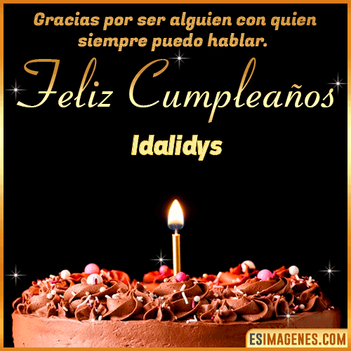 pastel de cumpleaños con Nombre  Idalidys