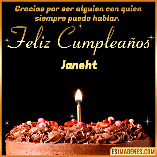 pastel de cumpleaños con Nombre  Janeht