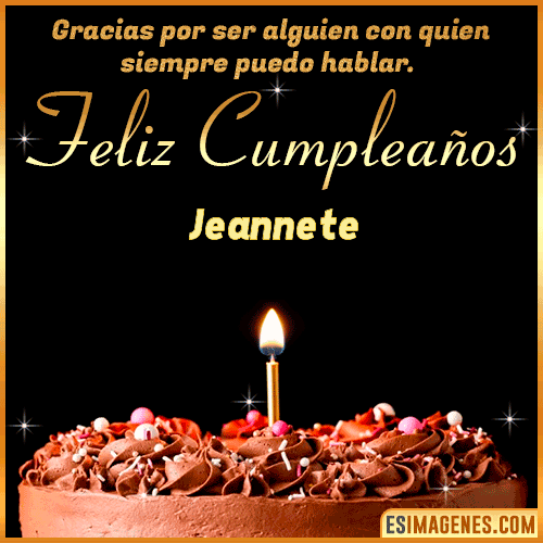 pastel de cumpleaños con Nombre  Jeannete