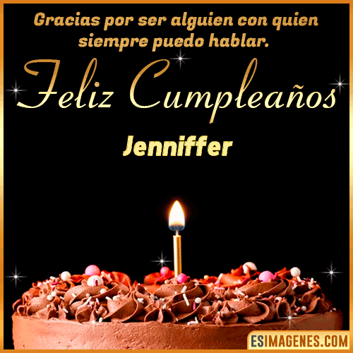 pastel de cumpleaños con Nombre  Jenniffer