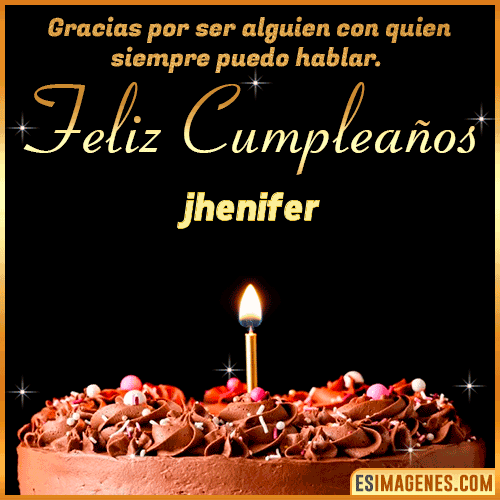 pastel de cumpleaños con Nombre  jhenifer