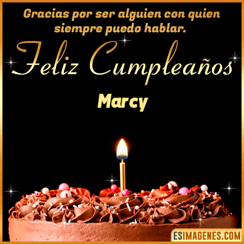 pastel de cumpleaños con Nombre  Marcy