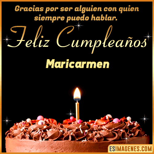 pastel de cumpleaños con Nombre  Maricarmen