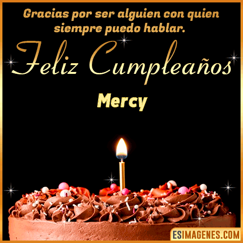 pastel de cumpleaños con Nombre  Mercy