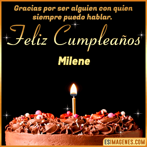 pastel de cumpleaños con Nombre  Milene