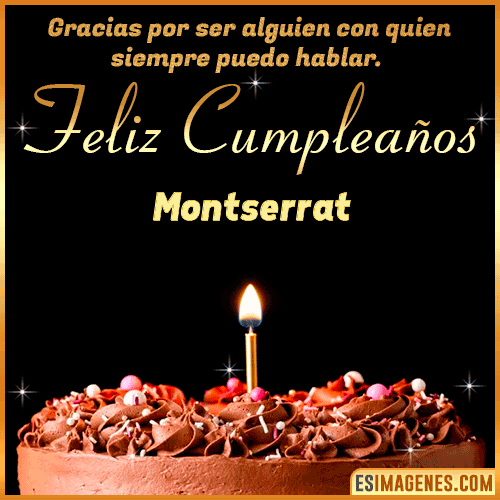 pastel de cumpleaños con Nombre  Montserrat