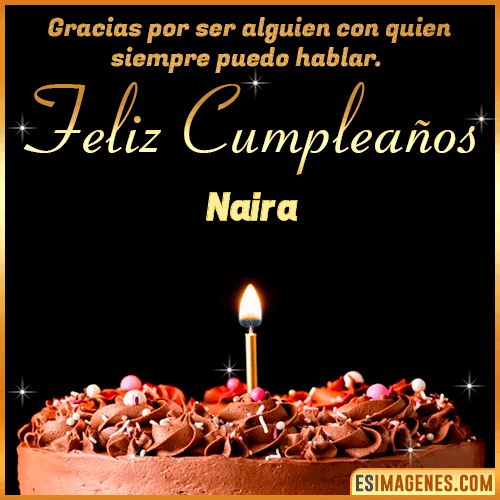pastel de cumpleaños con Nombre  Naira