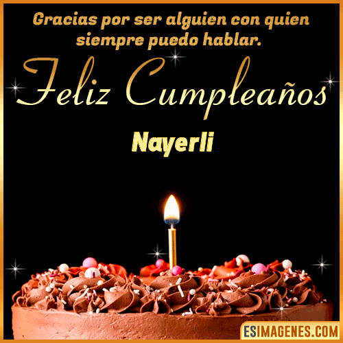 pastel de cumpleaños con Nombre  Nayerli
