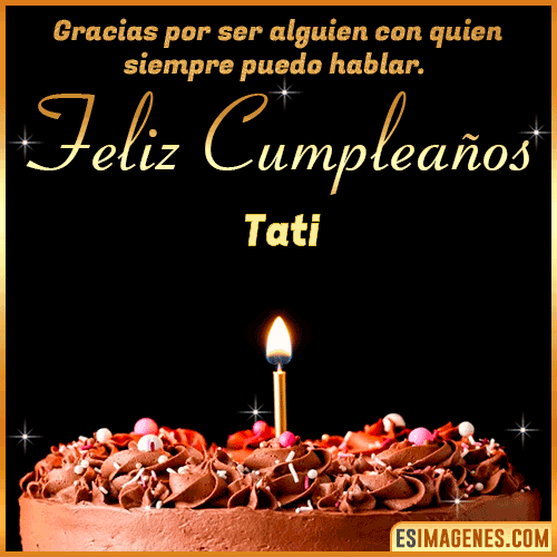 pastel de cumpleaños con Nombre  Tati