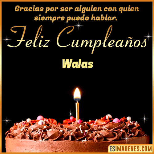 pastel de cumpleaños con Nombre  Walas