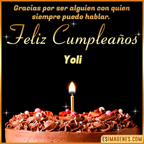 pastel de cumpleaños con Nombre  Yoli