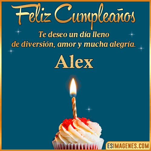 Tarjeta de Feliz Cumpleaños  Alex