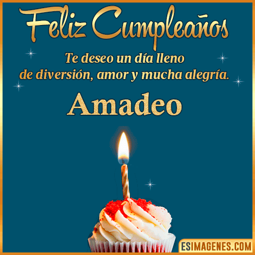 Tarjeta de Feliz Cumpleaños  Amadeo