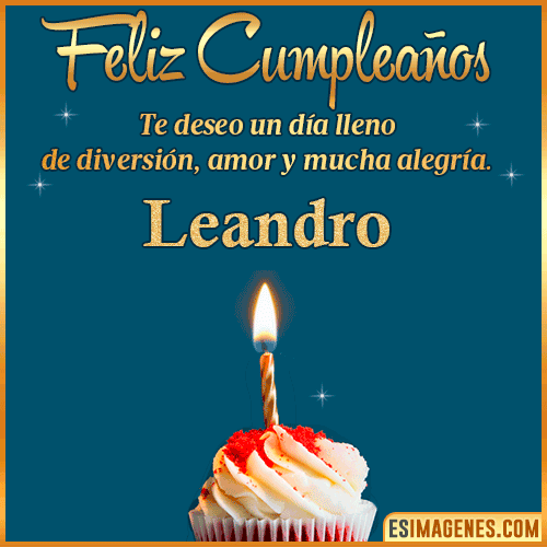 Tarjeta de Feliz Cumpleaños  Leandro