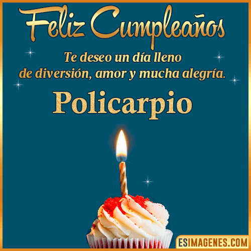Tarjeta de Feliz Cumpleaños  Policarpio