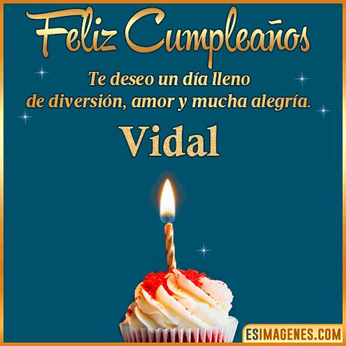 Tarjeta de Feliz Cumpleaños  Vidal