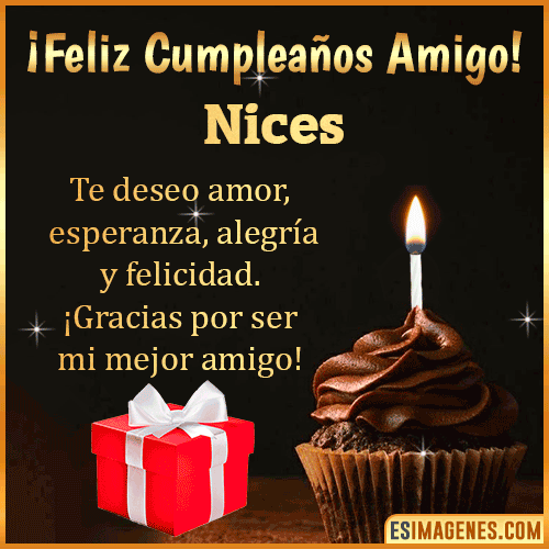Te deseo Feliz Cumpleaños amigo  Nices