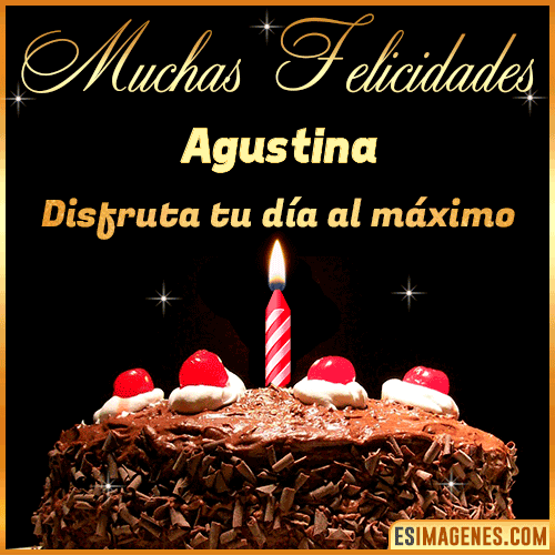 Torta de cumpleaños con Nombre  Agustina