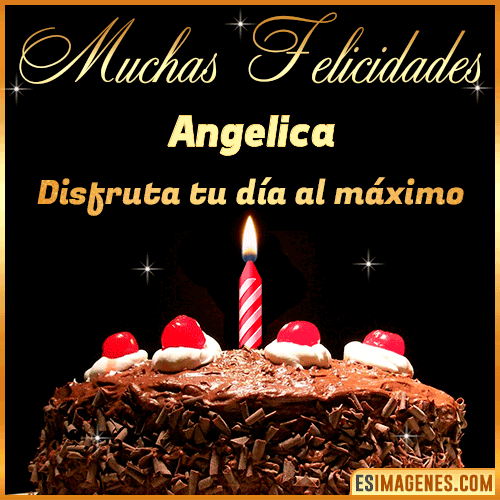 Torta de cumpleaños con Nombre  Angelica