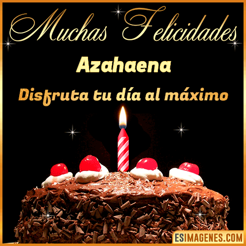 Torta de cumpleaños con Nombre  Azahaena