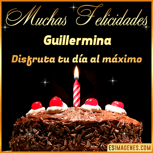 Torta de cumpleaños con Nombre  Guillermina