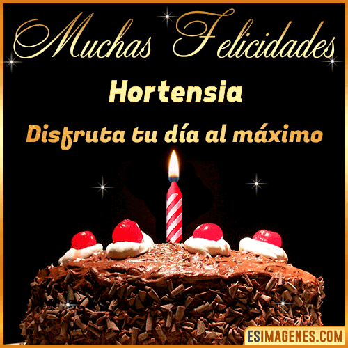 Torta de cumpleaños con Nombre  Hortensia