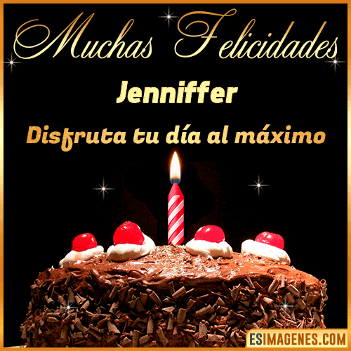 Torta de cumpleaños con Nombre  Jenniffer
