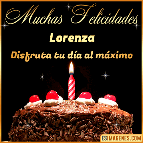 Torta de cumpleaños con Nombre  Lorenza