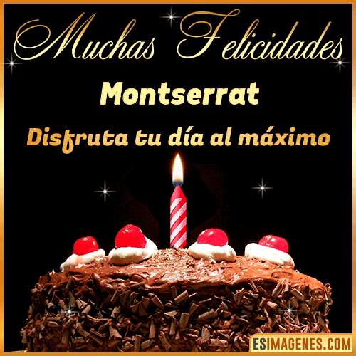 Torta de cumpleaños con Nombre  Montserrat